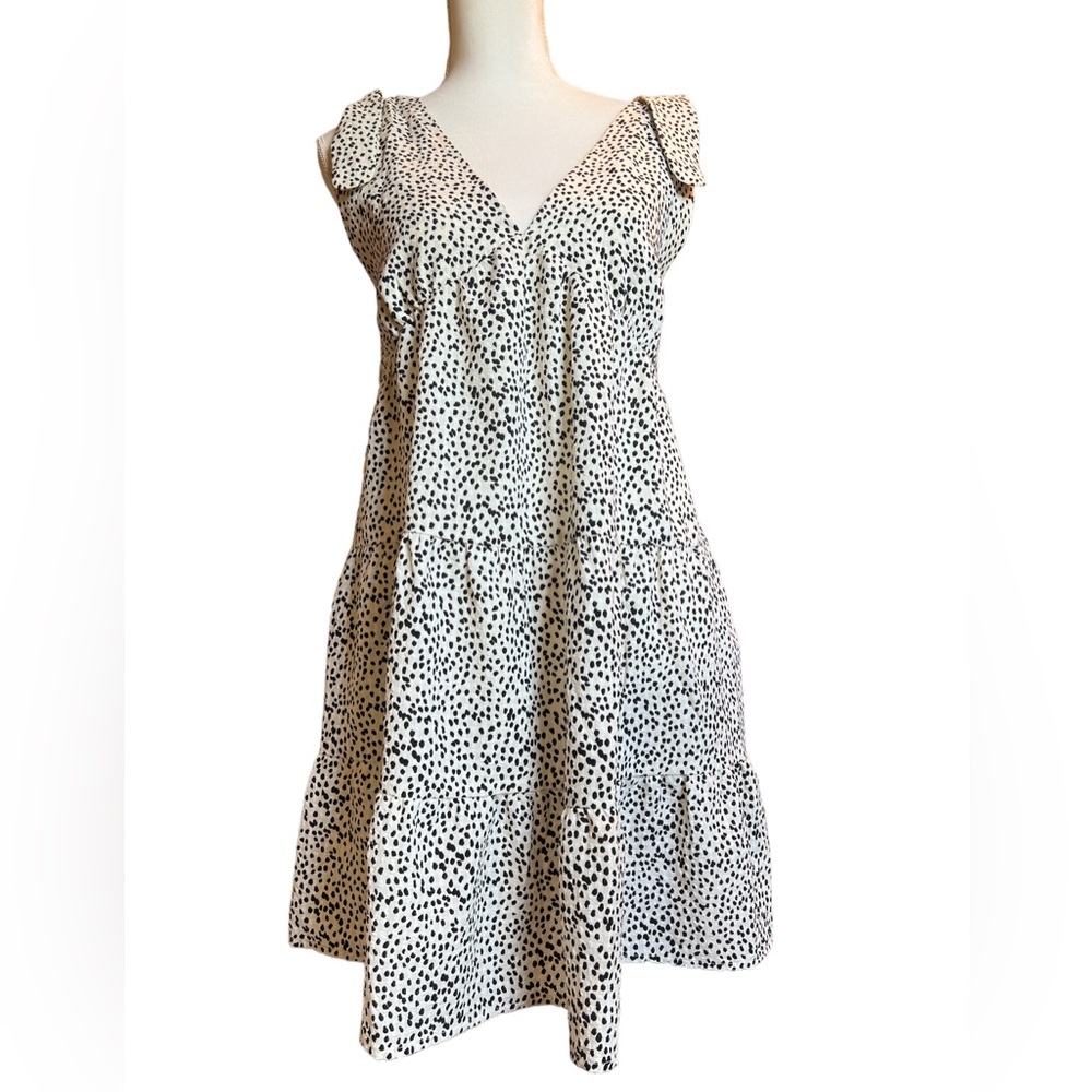 BaeVely NWOT white with black dots dress size medium
